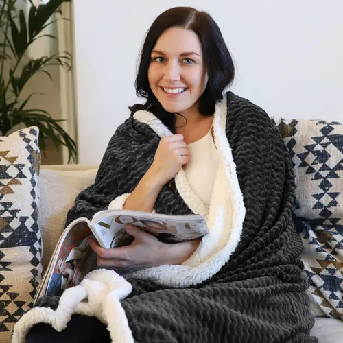 Miniatura 4 de Catalonia Sherpa - Manta para sofá cama, súper suave, cómoda y esponjosa reversible. Cobija de felpa de lana para todas las estaciones para adultos