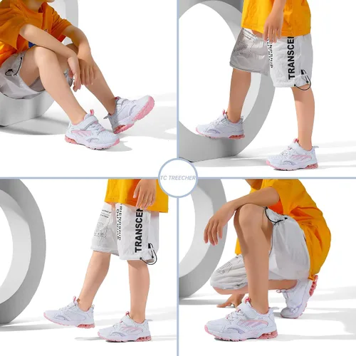 Miniatura 5 de TC TREECHER Tenis de correr para niños, suaves, transpirables, ligeros, para niños y niñas