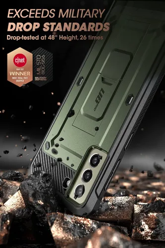 Miniatura 3 de SUPCASE Funda para Samsung Galaxy S21 FE con soporte y clip para el cinturón (Unicorn Beetle Pro), [protector de pantalla integrado]
