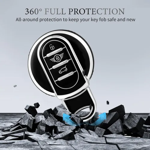 Miniatura 4 de OFFCURVE Funda para llavero BMW Mini, compatible con BMW Mini Cooper S D SD F56 F55 F54 F57 F60 R55 R55 R56 R57 R58 R59 R60 S Roadster Smart Key Fob