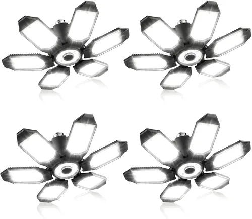 Miniatura 11 de Bombilla LED para garaje AYSEMO de 15000 lm - Luces LED de techo ajustables en 360° con 6+1 paneles deformables, 6500 K de luz diurna, base