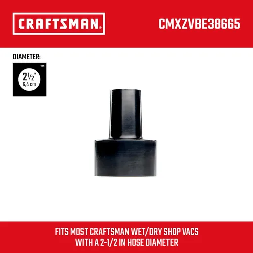 Miniatura 3 de CRAFTSMAN CMXZVBE38665 - Adaptador de 2-1/2 a 1-1/4 pulgadas, accesorio para aspiradora en seco y húmedo, accesorio de aspiradora de grado