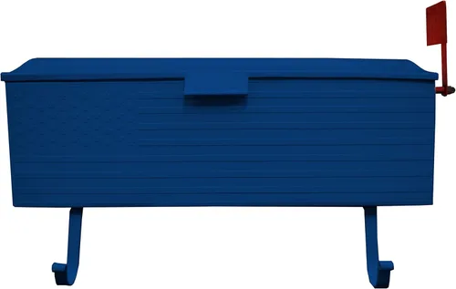 Miniatura 11 de Oakland Living AZ620-SILVER Buzón de Pared de Metal Patriótico en Plata con Bandera y Percheros para Diarios plateado
