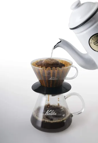 Miniatura 5 de Kalita Gotero de café Wave Pour Over, tamaño 185, rinde 16-26 oz, máquina para hacer una taza, vidrio resistente al calor, patentado y portátil