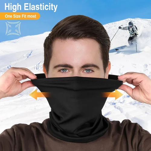 Miniatura 3 de LUOLIIL VOE Paquete de 2 polainas de cuello de invierno para hombres y mujeres, resistente al viento, máscara facial de forro polar, bufanda