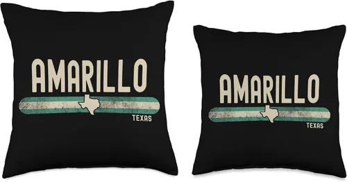 Miniatura 3 de Amarillo TX Texas Travel & 80s Style Throw Pillow