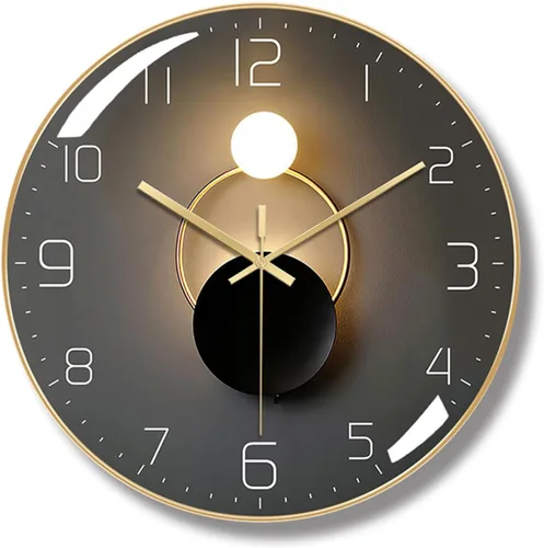 Miniatura 14 de ErgoCar Reloj de pared silencioso moderno de arte deco metálico - Sin tictac y adecuado para sala de estar y dormitorio