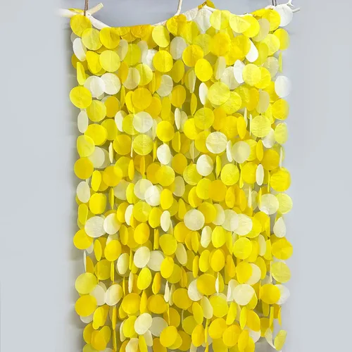 Miniatura 6 de Decoración para fiestas: telón de fondo amarillo degradado y papel de seda para cumpleaños, baby shower y más