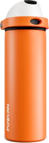 Miniatura 12 de POWCAN - Botella de agua aislada, 24 oz, tapa 2 en 1, boquilla de botón, popote abatible, a prueba de fugas, acero inoxidable, para portavasos