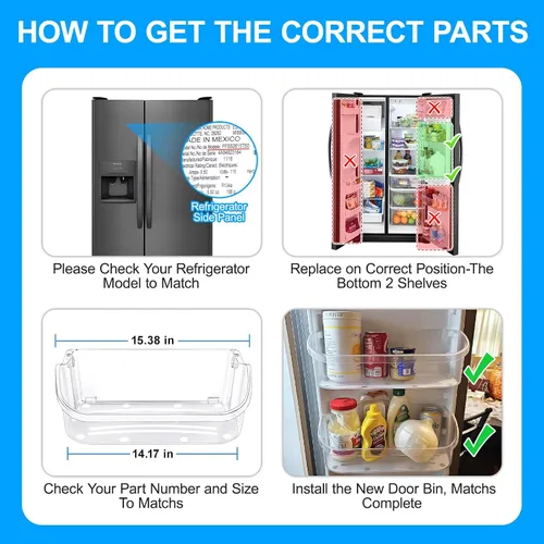 Miniatura 5 de Contenedor de puerta de refrigerador mejorado 240356402 compatible con Frigidaire, repuesto de estante de puerta, estante de puerta Frigidaire
