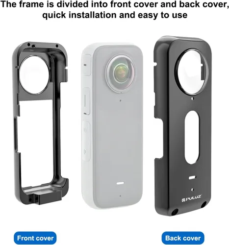 Miniatura 5 de PULUZ Funda protectora de metal + protectores de lente para Insta360 X3, carcasa antiarañazos y protector de lente impermeable de alta transmisión