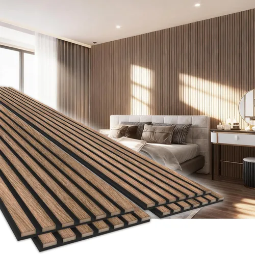 Miniatura 9 de EVERECO Paquete de 4 paneles de madera de 94.5 x 11 pulgadas para pared, paneles acústicos insonorizados de pared, paneles de pared 3D para Negro