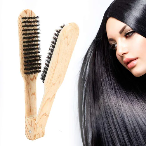 Peine alisador de cabello, cepillo de pelo con abrazadera de doble cara, cepillos alisadores de peluquería para bricolaje, peluquería, peine en