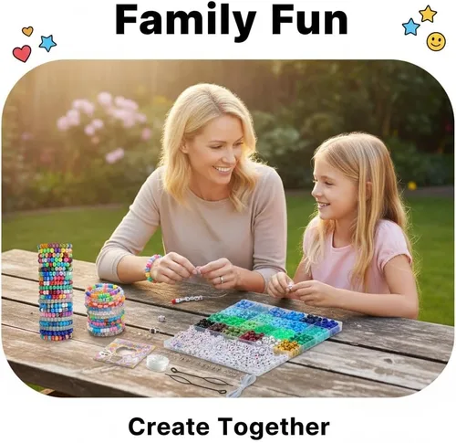 Miniatura 6 de HardyGuo - Cuentas de poni de 24 colores con letras para hacer pulseras de amistad, adecuadas para principiantes, como regalo
