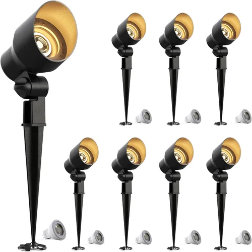 Miniatura 10 de GOODSMANN Luces de paisaje de bajo voltaje Focos de paisaje Focos 3W LED 200 lúmenes con bombilla reemplazable 12V CA con conector de cable