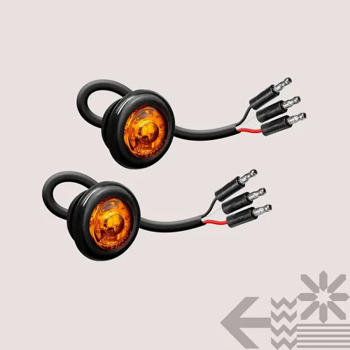 Miniatura 8 de TRUE MODS - 2 luces marcadoras LED redondas de 3/4 pulgadas ámbar para remolque de 12V [3 cables/DRL y señal de giro] [DOT FMVSS 108] [SAE P2PC]