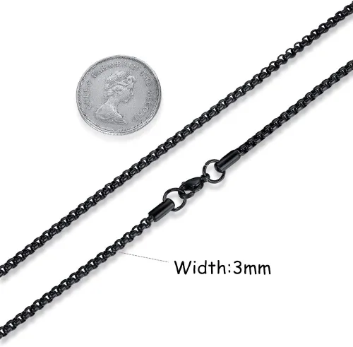 Miniatura 2 de Collar de cadena Rolo de acero inoxidable para hombre y mujer, ancho de 2340.197 in