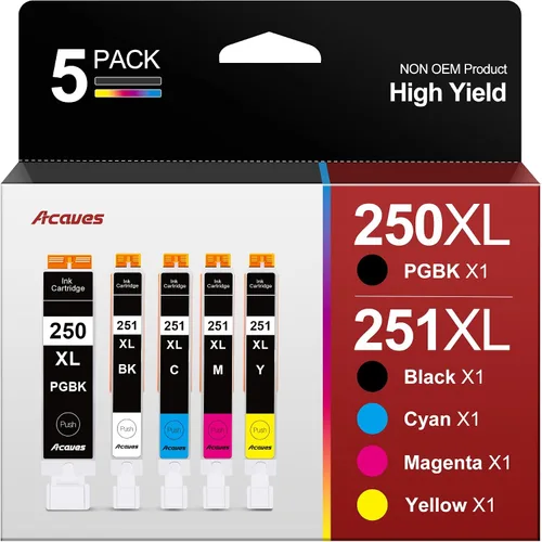 MX922 Cartuchos de tinta PGI-250XL CLI-251XL de reemplazo para Canon 250 y 251 Compatible con PIXMA IX6820 MX920 IP8720 MG5520 MG5420 MG7520 MG7120