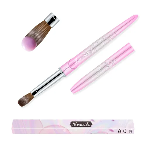 Miniatura 13 de Pincel para uñas acrílicas tamaño 16, pinceles de arte de uñas 100% puro Kolinsky de KEMEISI con mango resistente, forma ovalada, herramientas