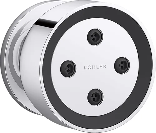 Miniatura 16 de KOHLER 26299-BL - Spray redondo de una sola función, rociador giratorio semiempotrado para pared de ducha, 2.5 GPM, negro mate Mate negro