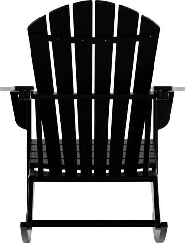 Miniatura 7 de WestinTrends Dylan - Silla mecedora Adirondack de plástico de polietileno para exteriores, color negro
