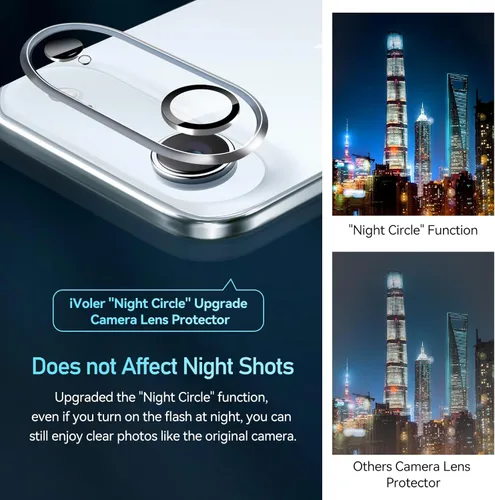 Miniatura 5 de ivoler Paquete de 4 protectores de lente de cámara para iPhone Air de 6.5 pulgadas, protector de pantalla de vidrio templado [compatible con fundas]