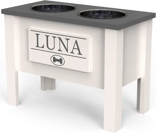 Miniatura 28 de GrooveThis Woodshop Soporte Personalizado de Cuenco Elevado para Perros de Tamaño Grande, Mediano, Pequeño y Extra Pequeño - Cuencos de Acero Negro