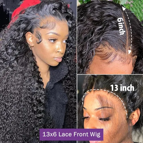 Miniatura 4 de Pelucas de cabello humano con encaje frontal HD de 13 x 6 pulgadas, cabello humano prearrancado, color negro natural, sin pegamento, peluca