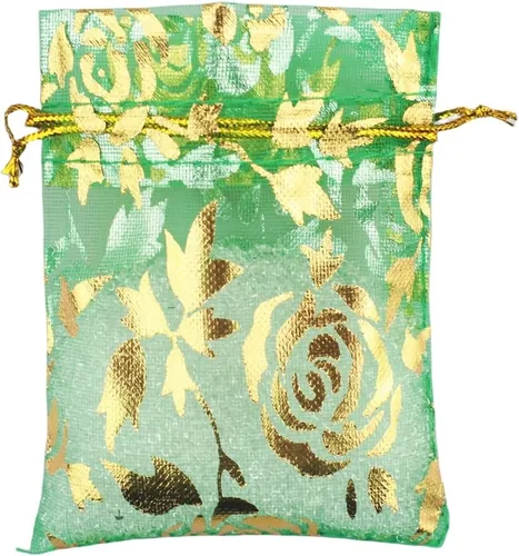 Miniatura 19 de QIANHAILIZZ Paquete de 100 bolsas de regalo de organza con forma de corazón de flores de 2.8 x 3.5 pulgadas, bolsa de regalo para dulces, bolsa