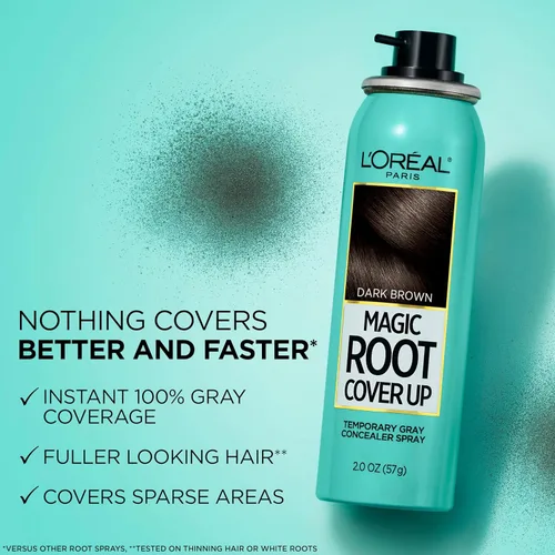 Miniatura 2 de L'Oreal Paris Magic Root Cover Up - Aerosol para el cabello gris, cobertura de cabello 100% canas con fórmula construible, ligera, resistente a