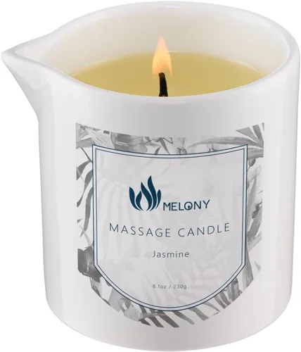 Miniatura 13 de MELONY Vela de aceite de masaje, hidratante, vela de aceite corporal, soja natural, 8.1 oz, vainilla ámbar