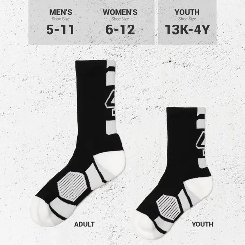 Miniatura 4 de ChalkTalkSPORTS Calcetines personalizados con número de equipo Calcetines deportivos para jóvenes y adultos negros Elige tu número