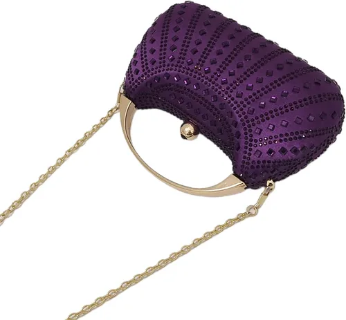 Miniatura 7 de HUANG ZHUANG Elegante bolso de mano de cristal con diamantes de imitación para mujer, bolso de fiesta, boda, baile de graduación, bolsa brillante