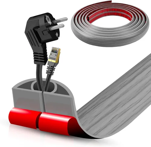 Miniatura 79 de Cubierta autoadhesiva para cables de suelo, gestión de cables de 3.3 pies, protector de tira de extensión para cables, evita tropiezos de cables