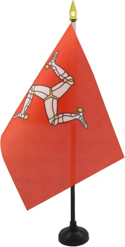 Miniatura 29 de AZ FLAG Bandera de mesa de Albania de 4 x 6 pulgadas - Bandera de escritorio albanesa 5.9 x 3.9 in - Tapa de lanza dorada