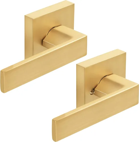 Miniatura 8 de Paquete de 10 manijas interiores de latón, función de paso, perillas de puerta de pasillo y armario, manijas de puerta de armario de latón satinado