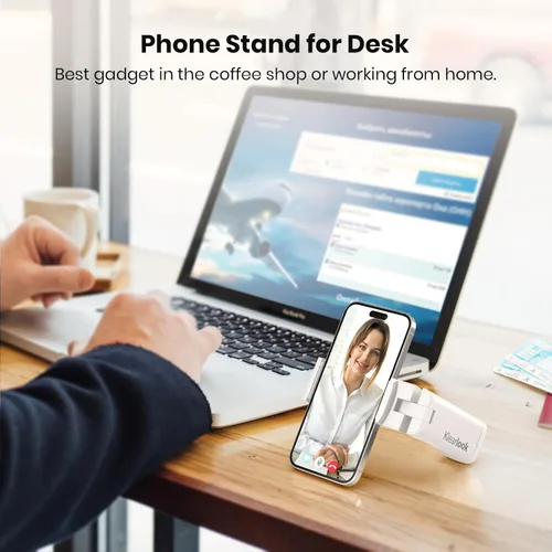 Miniatura 4 de Klearlook Soporte Universal para Teléfono de Vuelo, Blanco, Plegable, Rotación de 360°, Compatible con Teléfonos de 4.7-6.9 Pulgadas Blanco puro