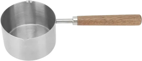 Miniatura 5 de Taza vikinga de estilo de madera de resina Taza medieval de madera para beber cerveza Taza de imitación Mini cacerola de acero inoxidable de 3.4 fl