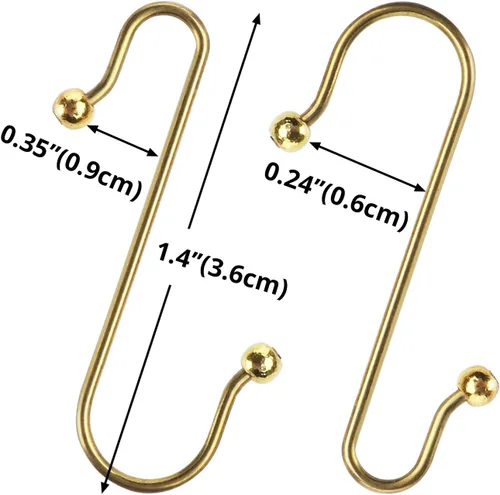 Miniatura 2 de Lemonfilter 120 ganchos para adornos de Navidad, ganchos dorados para colgar árboles y bolas