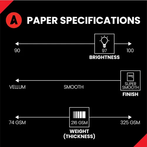 Miniatura 2 de Accent Papel de Cartulina Blanco Opaco de 11" x 17", 80 libras, 216gsm – 250 Hojas (1 Resma) – Cartulina Pesada Premium Súper Suave, Papel de Blanco