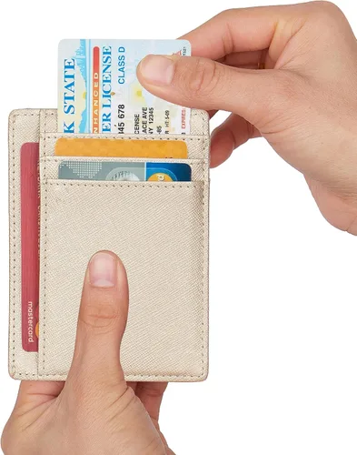 Miniatura 6 de LinsCraft Pequeñas carteras de bolsillo con bloqueo RFID para hombres y mujeres