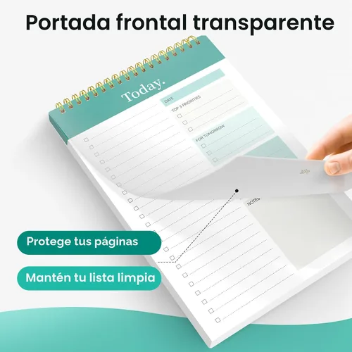 Miniatura 3 de Taja Bloc de notas de lista de tareas – Cuaderno de lista de tareas para el trabajo con 52 hojas, 9.8 x 6.5 pulgadas, planificador diario sin fecha