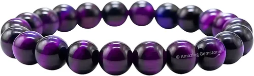 Miniatura 777 de Amazing Gemstone Pulsera de cristal para mujeres y hombres, pulsera de cristal curativo de protección, pulsera elástica con cuentas de piedras