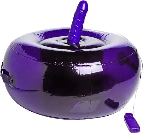 Lynx Asiento de montar inflable consolador vibrador púrpura, asiento vibratorio inflable con vibración de velocidad multi y control remoto
