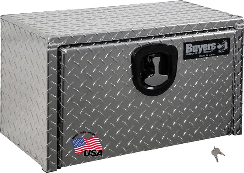 Miniatura 21 de Buyers Products 1705148 - Caja de camión de aluminio diamantado para debajo de la carrocería con pestillo de mango en T, 14 x 12 x 16 pulgadas