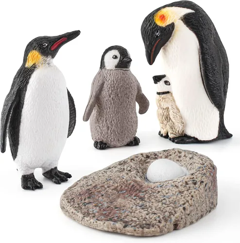 Juego de 4 figuras de pingüino de la Antártida del ciclo de vida de pingüinos, juguetes educativos tempranos, juguetes educativos tempranos,