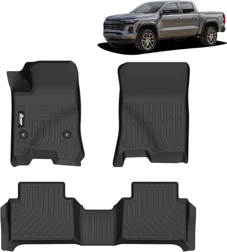 Miniatura 29 de FREEMOTOR802 Compatible con Ford Maverick 2.5L híbrido 2022-2025, alfombrillas de piso negras moldeadas en 3D, protección para 1ª y 2ª fila