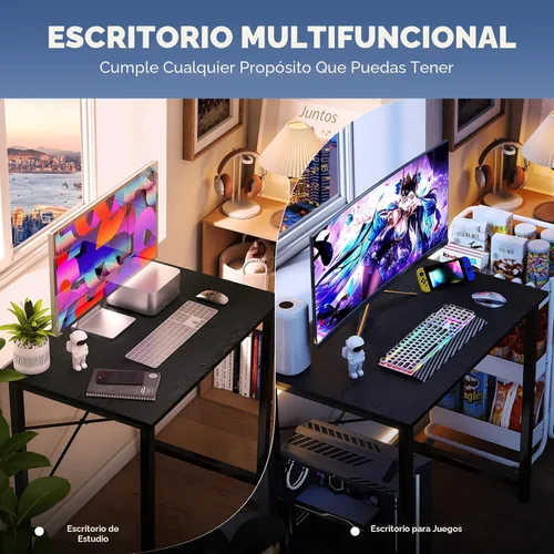 Miniatura 5 de DUMOS Escritorio pequeño para computadora de 31 pulgadas para oficina en casa, escritorios de juegos para dormitorio, mesa de trabajo de estudio