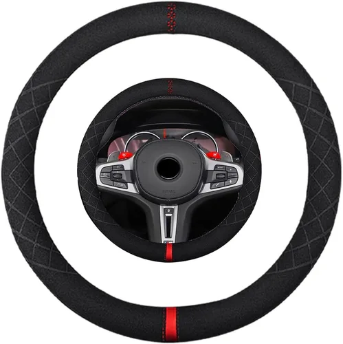 Miniatura 11 de Funda de volante de ante K LAKEY, compatible con Dodge Avenger Grand Caravan Challenger Charger, cubierta de volante deportiva antideslizante