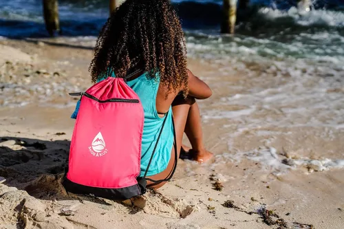 Miniatura 7 de Skog Å Kust GymSak - Bolsa de cincha con cordón 2 en 1 con bolsa seca impermeable extraíble